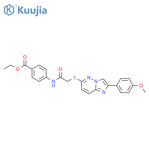 ethyl 4-(2-{2-(4-methoxyphenyl)imidazo1,2-bpyridazin-6-ylsulfanyl}acetamido)benzoate structure