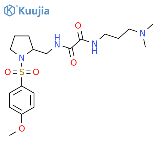 N-3-(dimethylamino)propyl-N'-{1-(4-methoxybenzenesulfonyl)pyrrolidin-2-ylmethyl}ethanediamide structure