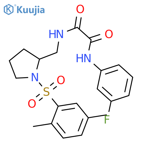 N-{1-(2,5-dimethylbenzenesulfonyl)pyrrolidin-2-ylmethyl}-N'-(3-fluorophenyl)ethanediamide structure