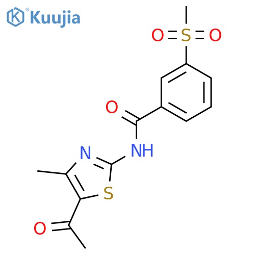 N-(5-acetyl-4-methyl-1,3-thiazol-2-yl)-3-methanesulfonylbenzamide structure