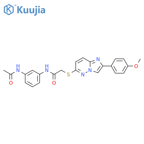 N-(3-acetamidophenyl)-2-{2-(4-methoxyphenyl)imidazo1,2-bpyridazin-6-ylsulfanyl}acetamide structure