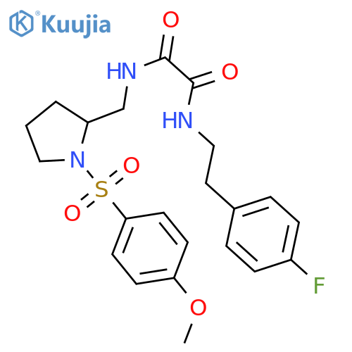 N'-2-(4-fluorophenyl)ethyl-N-{1-(4-methoxybenzenesulfonyl)pyrrolidin-2-ylmethyl}ethanediamide structure