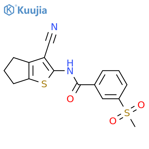 N-{3-cyano-4H,5H,6H-cyclopentabthiophen-2-yl}-3-methanesulfonylbenzamide structure