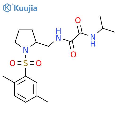 N'-{1-(2,5-dimethylbenzenesulfonyl)pyrrolidin-2-ylmethyl}-N-(propan-2-yl)ethanediamide structure