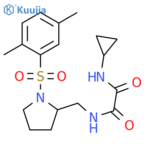 N-cyclopropyl-N'-{1-(2,5-dimethylbenzenesulfonyl)pyrrolidin-2-ylmethyl}ethanediamide structure