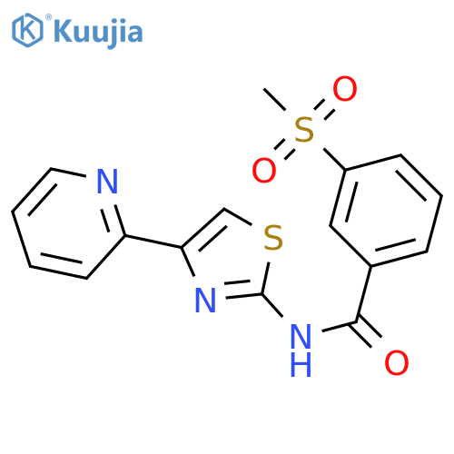 3-methanesulfonyl-N-4-(pyridin-2-yl)-1,3-thiazol-2-ylbenzamide structure