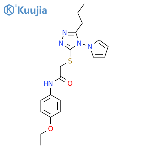 N-(4-ethoxyphenyl)-2-{5-propyl-4-(1H-pyrrol-1-yl)-4H-1,2,4-triazol-3-ylsulfanyl}acetamide structure