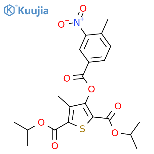 2,5-Thiophenedicarboxylic acid, 3-methyl-4-[(4-methyl-3-nitrobenzoyl)oxy]-, 2,5-bis(1-methylethyl) ester structure