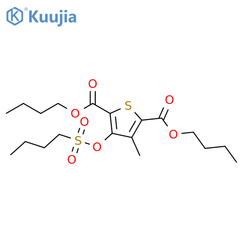 2,5-Thiophenedicarboxylic acid, 3-[(butylsulfonyl)oxy]-4-methyl-, 2,5-dibutyl ester structure