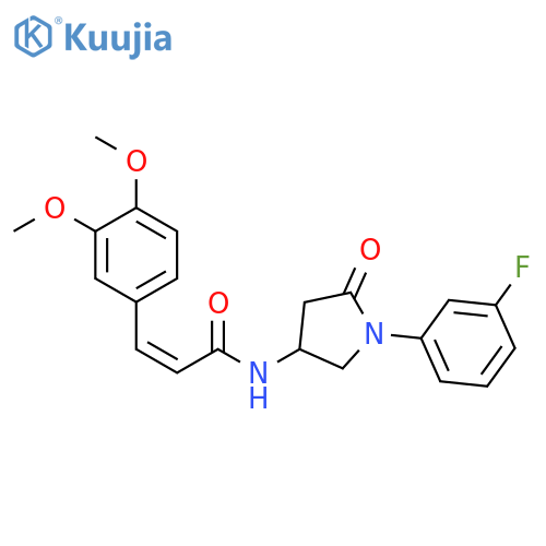 (2Z)-3-(3,4-dimethoxyphenyl)-N-1-(3-fluorophenyl)-5-oxopyrrolidin-3-ylprop-2-enamide structure