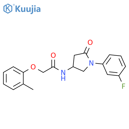N-1-(3-fluorophenyl)-5-oxopyrrolidin-3-yl-2-(2-methylphenoxy)acetamide structure