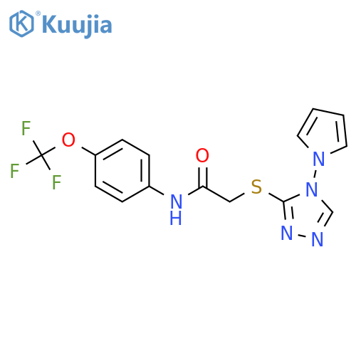 2-{4-(1H-pyrrol-1-yl)-4H-1,2,4-triazol-3-ylsulfanyl}-N-4-(trifluoromethoxy)phenylacetamide structure