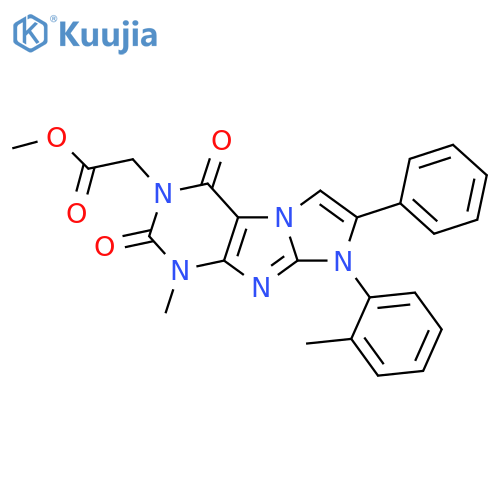 methyl 2-1-methyl-8-(2-methylphenyl)-2,4-dioxo-7-phenyl-1H,2H,3H,4H,8H-imidazo1,2-gpurin-3-ylacetate structure