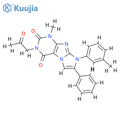 1-methyl-8-(3-methylphenyl)-3-(2-oxopropyl)-7-phenyl-1H,2H,3H,4H,8H-imidazo1,2-gpurine-2,4-dione structure