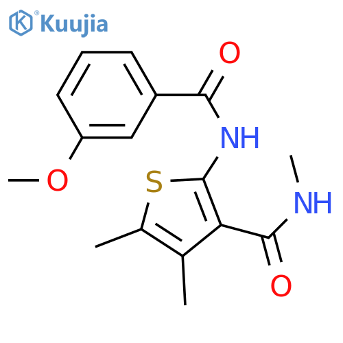 2-(3-methoxybenzamido)-N,4,5-trimethylthiophene-3-carboxamide structure