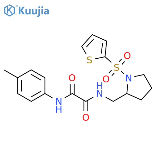 N'-(4-methylphenyl)-N-{1-(thiophene-2-sulfonyl)pyrrolidin-2-ylmethyl}ethanediamide structure