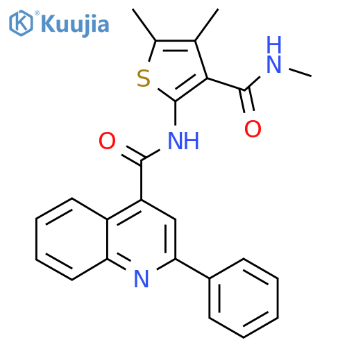 N-4,5-dimethyl-3-(methylcarbamoyl)thiophen-2-yl-2-phenylquinoline-4-carboxamide structure