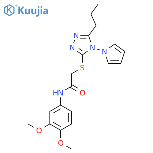N-(3,4-dimethoxyphenyl)-2-{5-propyl-4-(1H-pyrrol-1-yl)-4H-1,2,4-triazol-3-ylsulfanyl}acetamide structure