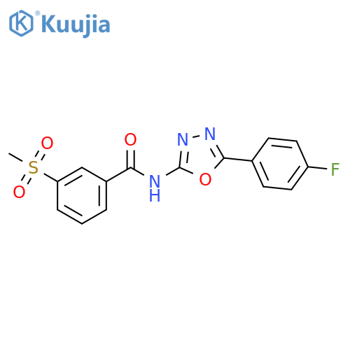 N-5-(4-fluorophenyl)-1,3,4-oxadiazol-2-yl-3-methanesulfonylbenzamide structure