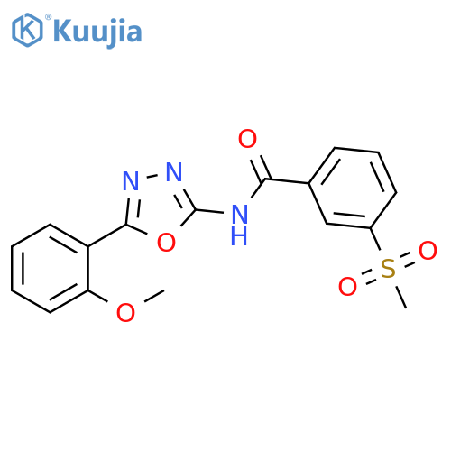 3-methanesulfonyl-N-5-(2-methoxyphenyl)-1,3,4-oxadiazol-2-ylbenzamide structure
