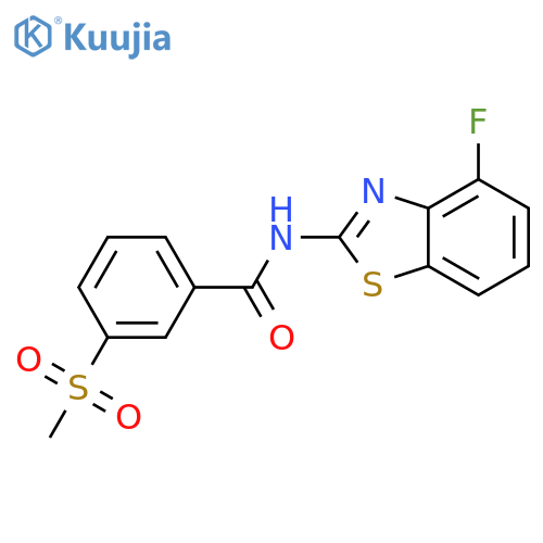 N-(4-fluoro-1,3-benzothiazol-2-yl)-3-methanesulfonylbenzamide structure