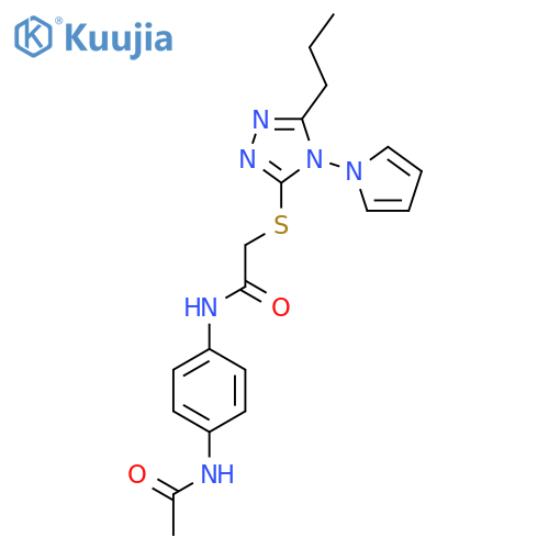 N-(4-acetamidophenyl)-2-{5-propyl-4-(1H-pyrrol-1-yl)-4H-1,2,4-triazol-3-ylsulfanyl}acetamide structure