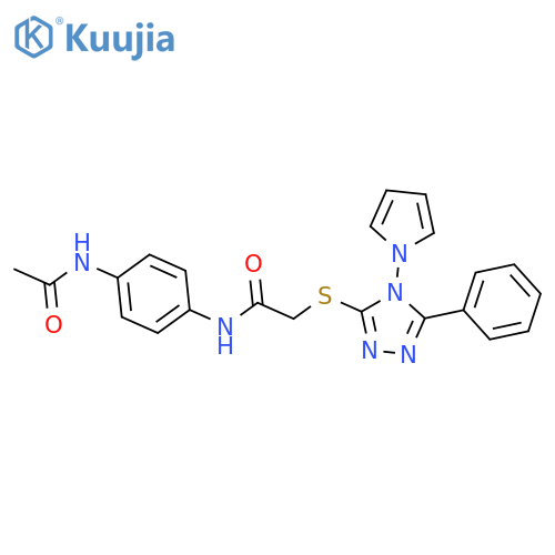 N-(4-acetamidophenyl)-2-{5-phenyl-4-(1H-pyrrol-1-yl)-4H-1,2,4-triazol-3-ylsulfanyl}acetamide structure