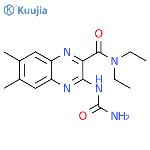 2-Quinoxalinecarboxamide, 3-[(aminocarbonyl)amino]-N,N-diethyl-6,7-dimethyl- structure