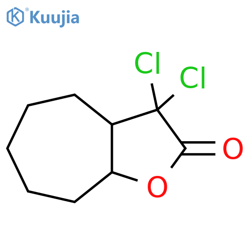 2H-Cyclohepta[b]furan-2-one, 3,3-dichlorooctahydro- structure
