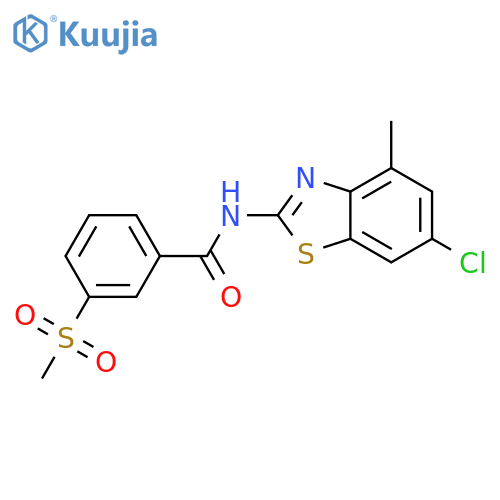 N-(6-chloro-4-methyl-1,3-benzothiazol-2-yl)-3-methanesulfonylbenzamide structure