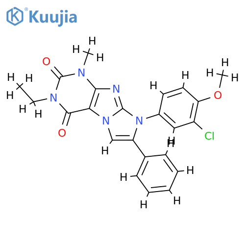 8-(3-chloro-4-methoxyphenyl)-3-ethyl-1-methyl-7-phenyl-1H,2H,3H,4H,8H-imidazo1,2-gpurine-2,4-dione structure