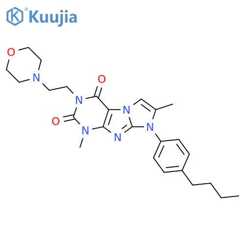 8-(4-butylphenyl)-1,7-dimethyl-3-2-(morpholin-4-yl)ethyl-1H,2H,3H,4H,8H-imidazo1,2-gpurine-2,4-dione structure