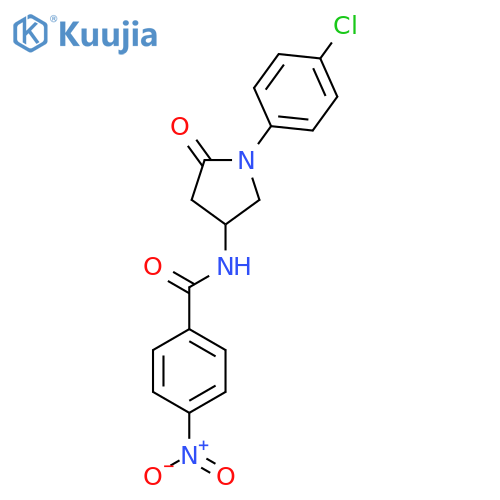N-1-(4-chlorophenyl)-5-oxopyrrolidin-3-yl-4-nitrobenzamide structure
