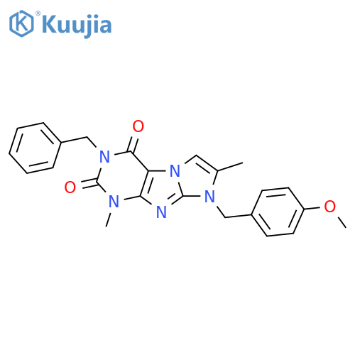 3-benzyl-8-(4-methoxyphenyl)methyl-1,7-dimethyl-1H,2H,3H,4H,8H-imidazo1,2-gpurine-2,4-dione structure