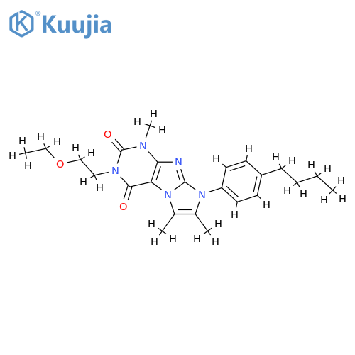 8-(4-butylphenyl)-3-(2-ethoxyethyl)-1,6,7-trimethyl-1H,2H,3H,4H,8H-imidazo1,2-gpurine-2,4-dione structure