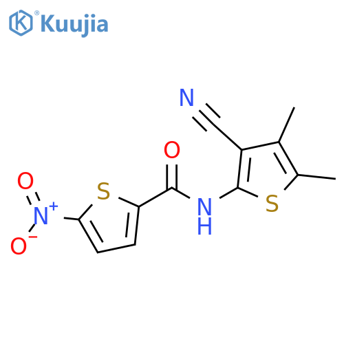 N-(3-cyano-4,5-dimethylthiophen-2-yl)-5-nitrothiophene-2-carboxamide structure