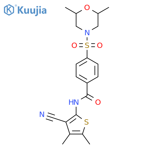 N-(3-cyano-4,5-dimethylthiophen-2-yl)-4-(2,6-dimethylmorpholin-4-yl)sulfonylbenzamide structure