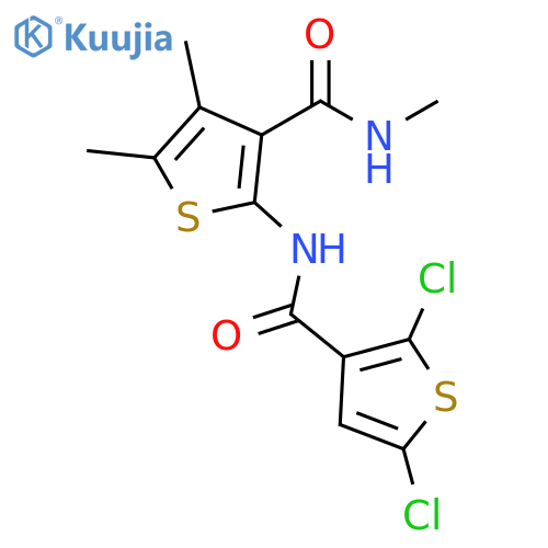 2-(2,5-dichlorothiophene-3-amido)-N,4,5-trimethylthiophene-3-carboxamide structure