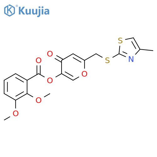 6-{(4-methyl-1,3-thiazol-2-yl)sulfanylmethyl}-4-oxo-4H-pyran-3-yl 2,3-dimethoxybenzoate structure