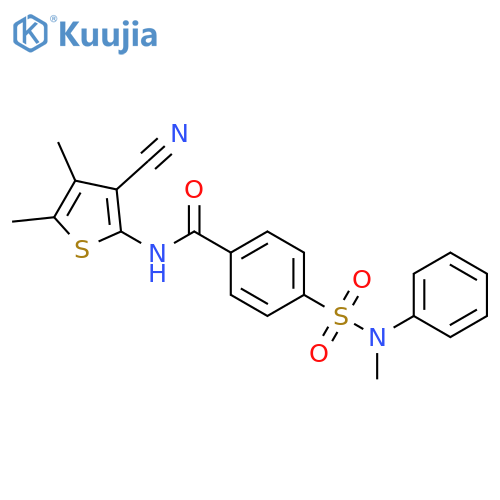N-(3-cyano-4,5-dimethylthiophen-2-yl)-4-methyl(phenyl)sulfamoylbenzamide structure