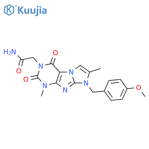 2-{8-(4-methoxyphenyl)methyl-1,7-dimethyl-2,4-dioxo-1H,2H,3H,4H,8H-imidazo1,2-gpurin-3-yl}acetamide structure
