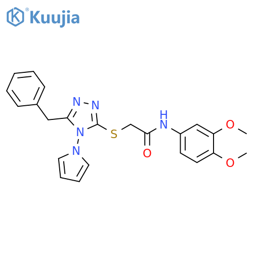 2-{5-benzyl-4-(1H-pyrrol-1-yl)-4H-1,2,4-triazol-3-ylsulfanyl}-N-(3,4-dimethoxyphenyl)acetamide structure