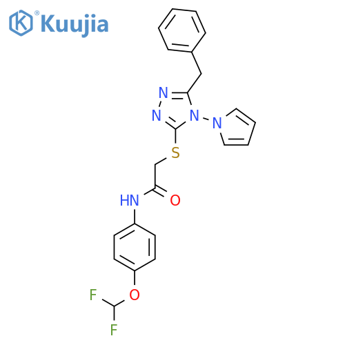 2-{5-benzyl-4-(1H-pyrrol-1-yl)-4H-1,2,4-triazol-3-ylsulfanyl}-N-4-(difluoromethoxy)phenylacetamide structure