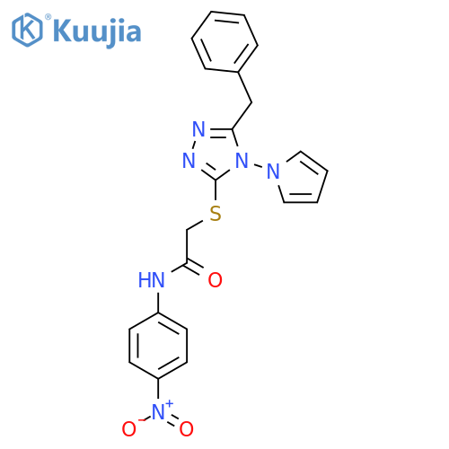 2-{5-benzyl-4-(1H-pyrrol-1-yl)-4H-1,2,4-triazol-3-ylsulfanyl}-N-(4-nitrophenyl)acetamide structure