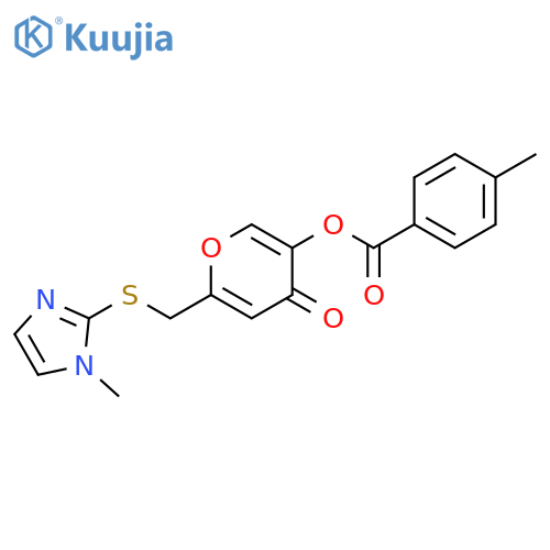 6-{(1-methyl-1H-imidazol-2-yl)sulfanylmethyl}-4-oxo-4H-pyran-3-yl 4-methylbenzoate structure