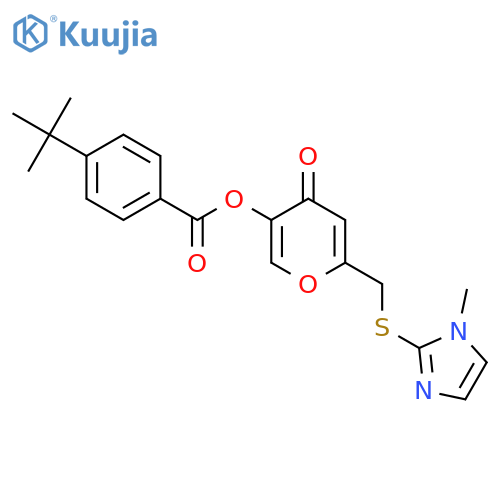 6-{(1-methyl-1H-imidazol-2-yl)sulfanylmethyl}-4-oxo-4H-pyran-3-yl 4-tert-butylbenzoate structure
