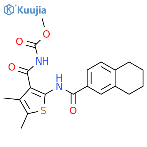 methyl N-4,5-dimethyl-2-(5,6,7,8-tetrahydronaphthalene-2-amido)thiophene-3-carbonylcarbamate structure