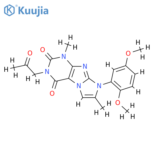 8-(2,5-dimethoxyphenyl)-1,7-dimethyl-3-(2-oxopropyl)-1H,2H,3H,4H,8H-imidazo1,2-gpurine-2,4-dione structure