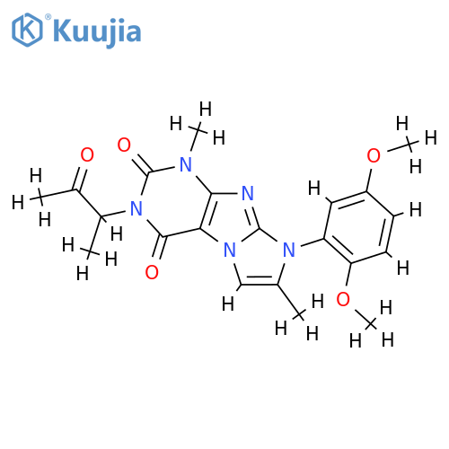 8-(2,5-dimethoxyphenyl)-1,7-dimethyl-3-(3-oxobutan-2-yl)-1H,2H,3H,4H,8H-imidazo1,2-gpurine-2,4-dione structure