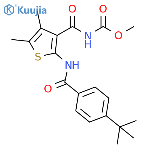 methyl N-2-(4-tert-butylbenzamido)-4,5-dimethylthiophene-3-carbonylcarbamate structure